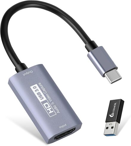 Guermok Video Capture Card, USB 3.0 HDMI to USB C Audio Capture Card, 4K 1080p60fps Capture Devices for Gaming Live Streaming Video Recorder, Works for Windows Mac OS System for Switch, Xbox in Saudi Arabia