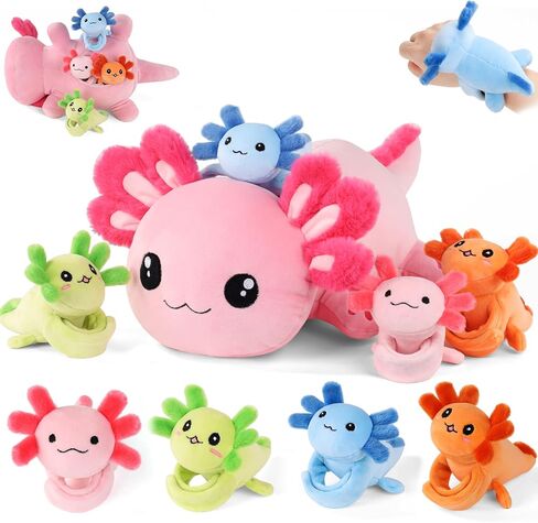 5 PCS Sea Otter Stuffed Animals, Stuffed Otter Plush with Babies Inside - Soft Mommy Otter Pillow Toy with 4 Babies Plushies in Zippered Belly for Kids Christmas Birthday Gifts Ocean Party Decors in Saudi Arabia