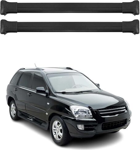 Omac Roof Rack Cross Bars Carrier Luggage Carrier لـ Kia Sportage 2005-2010 Black 2 PCS مضاد للسرقة للسفر قوارب الزوارق التزلج على الجليد التزلج على الجليد in Kuwait