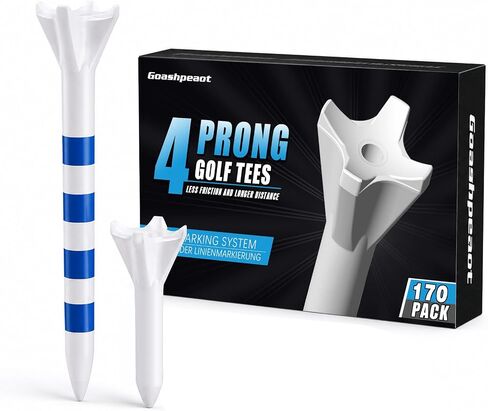 170 Pack Golf Tees, Pro 4 Line Marking System Plastic Golf Tees, 4-Prong Engineered to Reduce Friction & Longer Distance in Kuwait