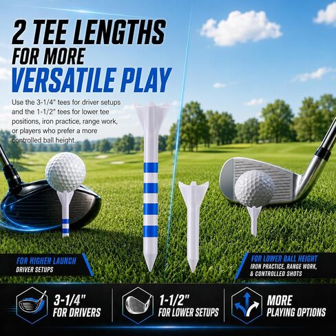 170 Pack Golf Tees, Pro 4 Line Marking System Plastic Golf Tees, 4-Prong Engineered to Reduce Friction & Longer Distance in Kuwait