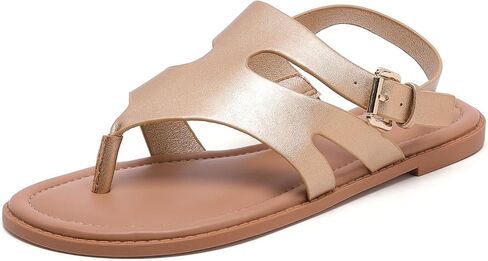Luoika Women's Wide Width Flat Sandals, Flip Flop Casual Strapy Sandals Slip on Summer Beach Shoes for Women. in Saudi Arabia