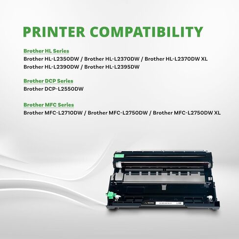 DR-730 DR730 DR 730 Compatible Drum Unit Replacement (No Toner) for Brother Printer MFC-L2710DW MFC-L2750DW HL-L2395DW HL-L2370DW HL-L2350DW HL-L2390DW DCP-L2550DW, Black - 1 Pack in Saudi Arabia