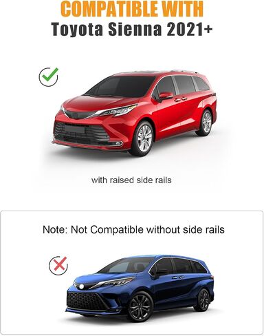 قضبان متقاطعة لحامل السقف متوافقة مع Toyota Sienna 2021 2022 2023 2024، استبدال القضبان المتقاطعة لسقف الألومنيوم لحامل سلة البضائع على السطح وقضبان الأمتعة ودراجة الكاياك in Kuwait