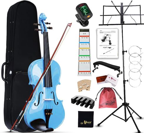 Aileen Violin 4/4 Full Size for Adults Beginners, Purple Fiddle Starter Kit for Students Age 12+, including Music Stand, Unique New Fingerboard Sticker, Mute in Saudi Arabia