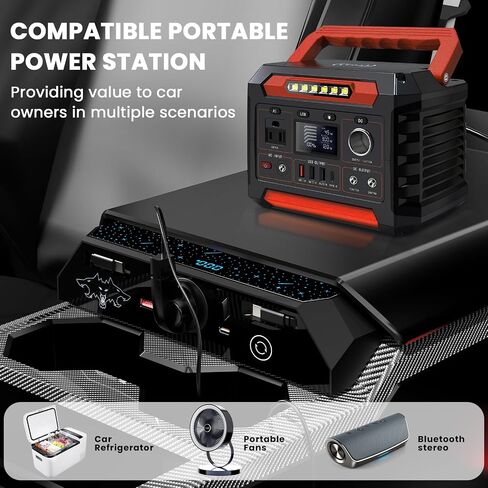 Multi-Ports USB Hub لـ Tesla Cybertruck 2023+ Center Console Hidden Fast Charger مع كابلات قابلة للسحب مزدوجة موانئ USB-C إكسسوارات محطة درج الالتحام (Cyberbeast) in Kuwait