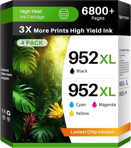 مجموعة خراطيش حبر 952XL متوافقة مع HP 952XL 952 XL حزمة كومبو باللون الأسود تعمل لطابعات HP Officejet Pro 8710 7740 8715 8720 7720 8725 8702 8210 8730 8740 8216 8745 (4 حزم، B/C/M/Y) in Kuwait