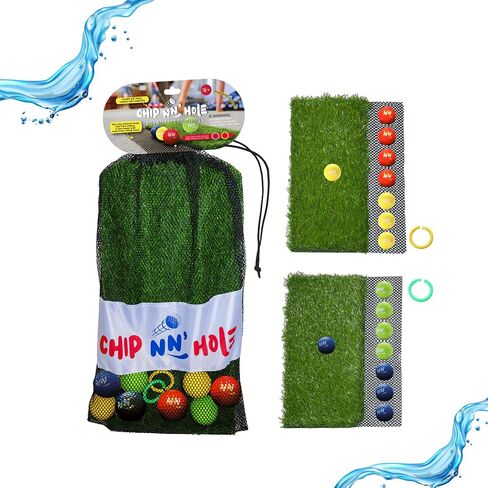 2X Non-Slip Golf Mats & 8X Foam Golf Balls ONLY | Targets NOT Included | CHIP NN' Hole Golf Meets Cornhole Game Mode | Golf Meets Cornhole Game for Backyard, Indoors, Beach, Pool Side in Saudi Arabia