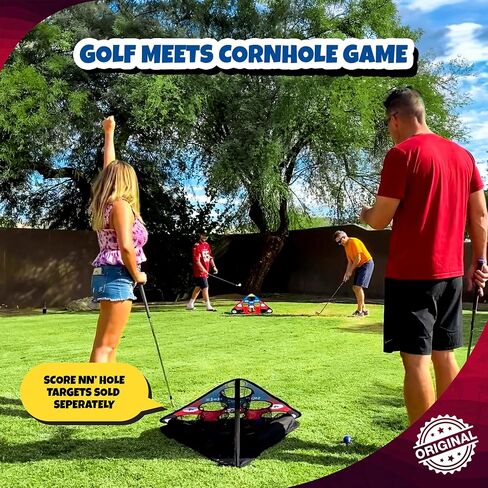 2X Non-Slip Golf Mats & 8X Foam Golf Balls ONLY | Targets NOT Included | CHIP NN' Hole Golf Meets Cornhole Game Mode | Golf Meets Cornhole Game for Backyard, Indoors, Beach, Pool Side in Saudi Arabia
