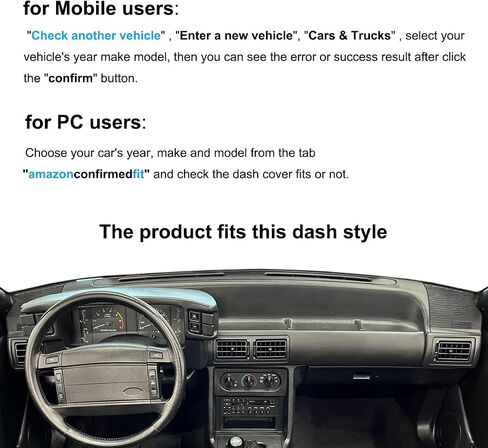 Dash Cover Dashboard Cover Pad Mat Custom Fit for Ford Mustang 2005 2006 2007 2008 2009 (Darkgray) Y63 in Saudi Arabia
