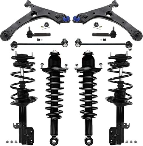 Detroit Axle - 10pc مجموعة تعليقات التعليق الأمامية لـ Toyota 2014-2019 Corolla ، أذرع التحكم السفلية مع ربطات Ball Sway Bar Rods الخارج in Kuwait