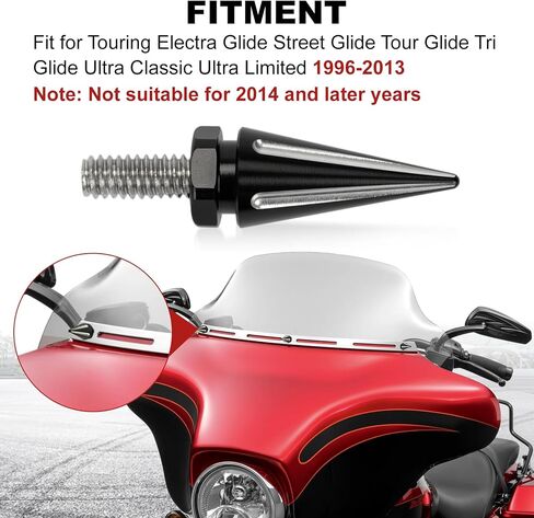 Motorcycle Windshield Bolts, PSLER Windscreen Screws Fairing Bolts Windshield Screws for Touring Electra Glide Street Glide Tour Glide Tri Glide Ultra Classic Ultra Limited 1996-2013 (Chrome) in Saudi Arabia