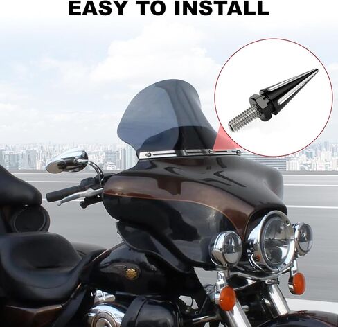 Motorcycle Windshield Bolts, PSLER Windscreen Screws Fairing Bolts Windshield Screws for Touring Electra Glide Street Glide Tour Glide Tri Glide Ultra Classic Ultra Limited 1996-2013 (Chrome) in Saudi Arabia