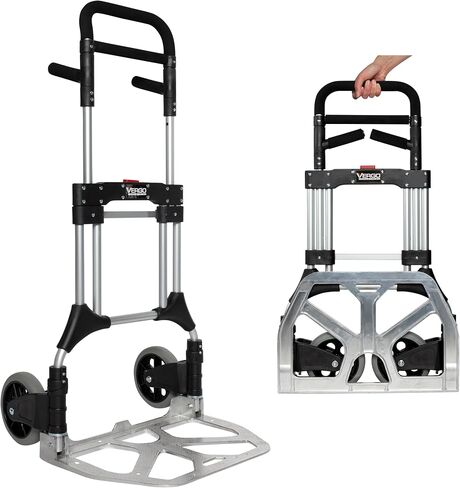 Vergo 275 IBS سعة الشاحنة اليدوية القابلة للطي Dolly - عربة ألمنيوم خفيفة الوزن مع مقبض تلسكوب 42 بوصة ، عربة اليد المدمجة مع عجلات مطاطية 7 " - مثالية للاستخدام متعدد الأغراض (S300BT) in Kuwait