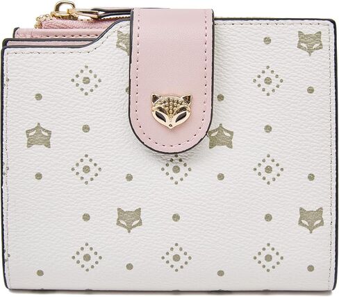 FOXLOVER محفظة صغيرة للنساء RFID حجب الجلود Bifold سستة جيب محفظة حامل بطاقة الائتمان مع نافذة الهوية وصندوق الهدايا in Kuwait