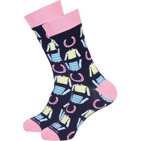 Navy Jockey Silks Mens Socks - Derby Day Accessories - Kentucky Horse Racing Gifts - Derby Party Decorations - Unisex Horse Race Attire and Apparel in Saudi Arabia
