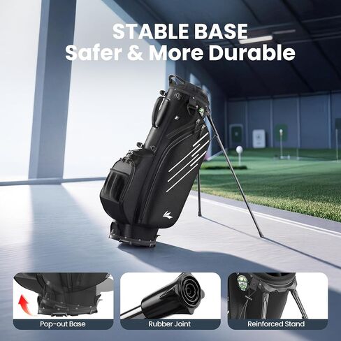 8-Way Golf Stand Bag, Lightweight Golf Bag with Dual Strap & Full-Length Dividers, Portable Golf Club Carry Bag with Multiple Pockets, Waterproof Rain Hood for Men Women in Saudi Arabia