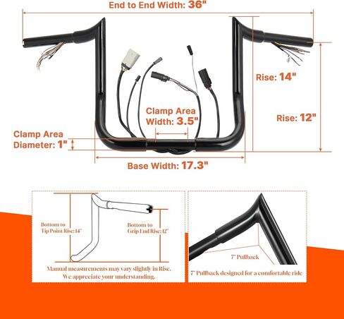 مقود شماعات Rise Ape مقاس 10 بوصات لـ Harley 2008-2013 Street Glide/Electra Glide/Ultra Limited مع خيار قبضة ساخنة 1.25 بوصة Bagger Meathook Bar سلكي مسبقًا مع CAN-Bus/TBW، كروم in Kuwait