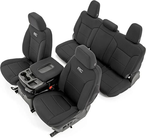 Rough Country Neoprene Seat Covers for 2019-2022 Chevy Silverado 1500-91039, Front, Black in Kuwait