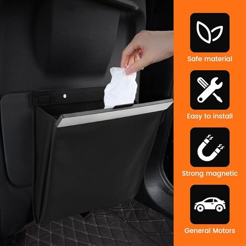 Car Trash Bag, Foldable Car Garbage Can Bin and Storage Bag Hanging Ca-r Trash Bag for Front Back Seat Multi-Purpose Suspended for Sedans, SUVs & Trucks(Color:Leather) in Saudi Arabia