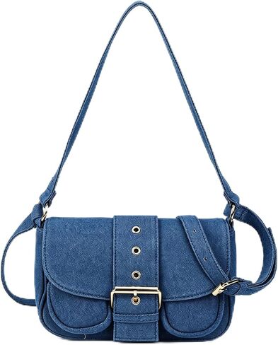 أكياس كروس صغيرة للنساء ، محفظة Crossbody Womens مع حزام قابل للتعديل ، أكياس كتف جان أزرق ، محافظ للنساء in Kuwait