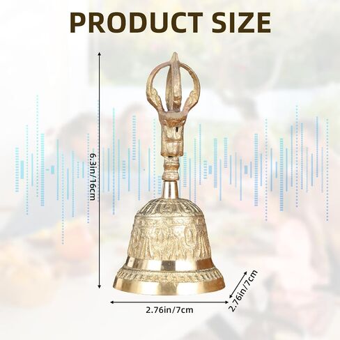 Hand Bells, Brass Bell, Hand Bells for Seniors Bedside, Small Handheld Bell for School Classroom, Service Call, Dinner and Wedding, Home Table Decoration(Brass) in Saudi Arabia