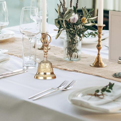 Hand Bells, Brass Bell, Hand Bells for Seniors Bedside, Small Handheld Bell for School Classroom, Service Call, Dinner and Wedding, Home Table Decoration(Brass) in Saudi Arabia
