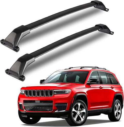 Heavy Duty Aluminum Roof Rack Cross Bars Compatible with Jeep Grand Cherokee L 2021-2026 & Grand Cherokee 2022-2026, 330LBS Roof Rails for Bicycle Luggage Rack Transport in Saudi Arabia