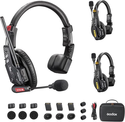 GODOX SkyTalk Air 5S 2.4GHz Wireless Intercom System Headset for 5-Person | 500m/1640ft Wireless Communication Headset 20H Worktime with Noise Reduction in Kuwait