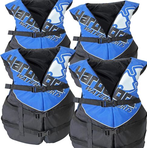 4 حزمة Hardcore Coast Guard Type III PFD للبالغين ؛ سترة النجاة سترة مجداف للبالغين. جهاز تعويم سترة الحياة. Jet Ski ، Wakeboard ، قوارب الكاياك ؛ سترة نجاة إضافية للقارب العائم in Kuwait