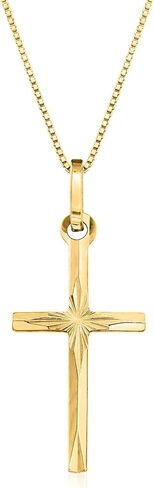 Ross-Simons Italian 18kt Yellow Gold Diamond-Cut Cross Pendant Necklace in Saudi Arabia
