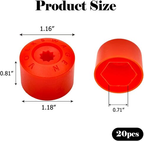 20PCs Car Wheel Nut Cover, Lug Nut Covers, VW Wheel Center Cap, Durable and Resistant to Breakage, Able to Adapt to Harsh Environments (Black) in Saudi Arabia