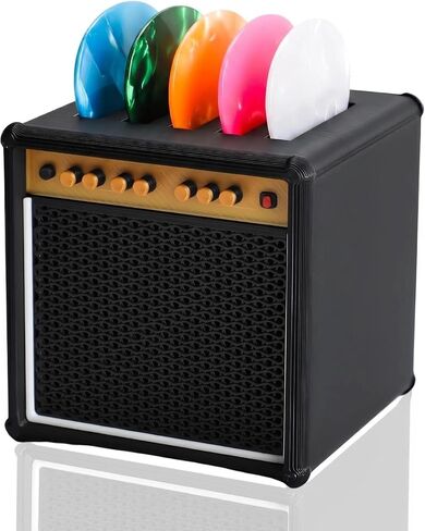 Guitar Picks Holder Box, Amp Speaker Pick Holder with 5 Celluloid Guitar Picks, Guitar Pick Storage Box Set for Guitar, Bass, Ukulele Players in Saudi Arabia