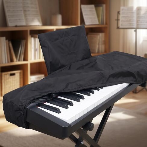 Keyboards Cover, Piano Keyboard Dust Cover 88 Key, Black Piano Music Keyboard Dirt Proof Cover with Music Sheet Stand Cover, Electric/Electronic Keyboard Waterproof Cover, Protective Keyboard Cover in Saudi Arabia