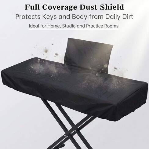 Keyboards Cover, Piano Keyboard Dust Cover 88 Key, Black Piano Music Keyboard Dirt Proof Cover with Music Sheet Stand Cover, Electric/Electronic Keyboard Waterproof Cover, Protective Keyboard Cover in Saudi Arabia