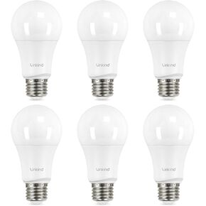 مصابيح الإضاءة LED Linkkind A19 قابلة للتعتيم، ما يعادل 60 وات، موفرة للطاقة 9 وات، 2700 ك، 800 لومن، قاعدة قياسية E26، إضاءة لغرفة النوم وغرفة المعيشة والمكتب المنزلي، 6 عبوات in Kuwait