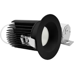 LUXRITE 4 بوصة ضوء غائر، مصباح كشاف LED متراجع بدون غطاء، 5CCT 2700K-5000K، CRI90، 22W، 1700 لومن خرج عالي، فيضان عريض 60 درجة، زخرفة سوداء مستديرة، ثنائي التعتيم، IC & رطب in Kuwait