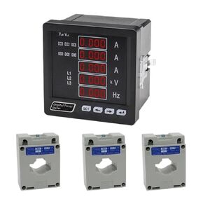 AC0-450V 0-50A 200A 45-65Hz Multifunction Digital Panel Meter 3 Phase Ampere Voltage and Hz Meter with 3pcs Current Sensors in Saudi Arabia