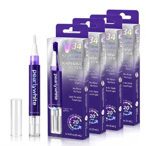 Pearly White V34 Teeth Whitening Pen, Hydrogen Peroxide, 5 ML | Purple Colour Correcting Whitening Pen, Portable Enamel-Safe Tooth Whitener, For Daily Oral Care Routine, Leaves Breath Fresh in Kuwait