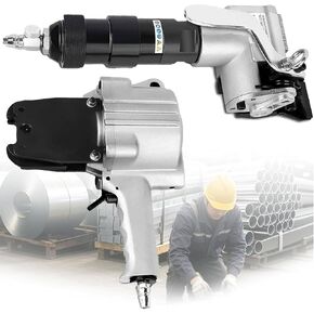 Handheld Pneumatic Strapping Kit, Split Layout Metal Belt Sealer, 8500N Tension 1500N Bearing Force, Applicable for Rebar, Crates and Logistics Cargo Fixing 32mm/1.26in in Kuwait