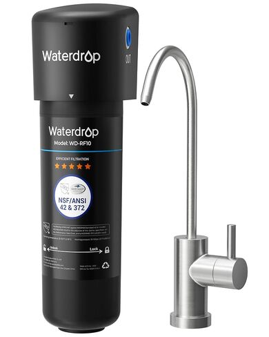 Waterdrop 10UA PRO Under Sink Water Filter, No Drill Required, Time Reminder, Easy Installation, Reduces Lead, Chlorine, Bad Taste & Odor, NSF/ANSI 42 Certified, 11000 Gallons, Does not Lower TDS in Kuwait