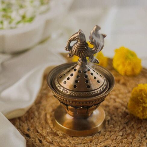 RITUALISTIC Sanchi Brass Loban LampDhoop HolderIncense Burner for Home and OfficeDhoop DaniPooja ItemsDhoop Batti StandSambrani HolderPooja Room DecorSanchi Loban Lamp in Saudi Arabia