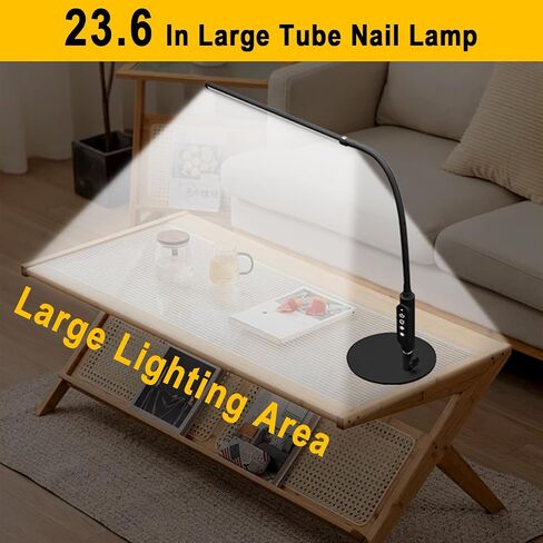 CGBE Nail Light for Desk: 360° Adjustable Nail Lamp for Desk with 3 Color Modes 5 Brightness, 23.6-Inch Led Desk Lamp for Salon Manicurist Tattoo Crafts Sewing Work Reading Game in Kuwait
