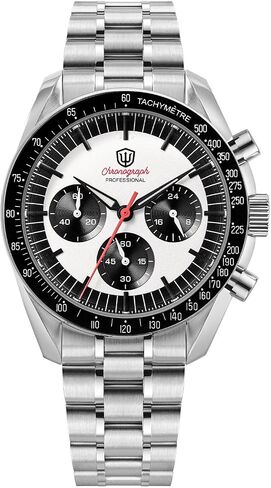 Watchdives 39mm Chronograph Watches for Men - WD1863 VK63 Sweep Hand Movement Wrist Watch with Bubble Sapphire Crystal, 10 Bar Waterproof Stainless Steel Bracelet in Saudi Arabia