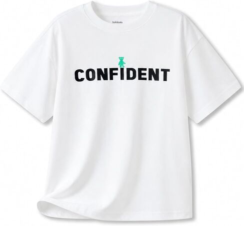 Balabala Boys Short Sleeve T Shirts Kids Fashion Casual Shirt Girls Letter Tee Shirts Teens Cotton Crew Neck Summer Tops in Saudi Arabia
