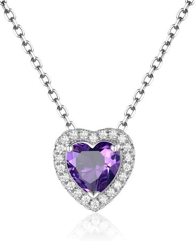 قلادة FindChic Dainty Heart جوهرة الميلاد للنساء الأمهات والفتيات مطلية بالبلاتين CZ قلادة لامعة لعيد الميلاد والذكرى السنوية لعيد الحب لأمها، مع صندوق هدايا in Kuwait