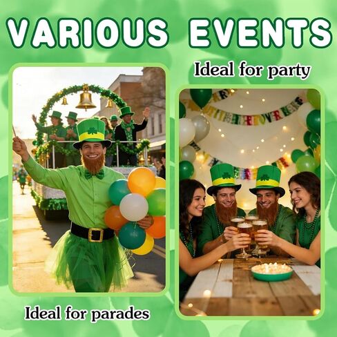 Shamrock Green Top Hat for St. Patrick's Day, Velvet Leprechaun Hat for Adults, Clover St Patricks Cap in Saudi Arabia