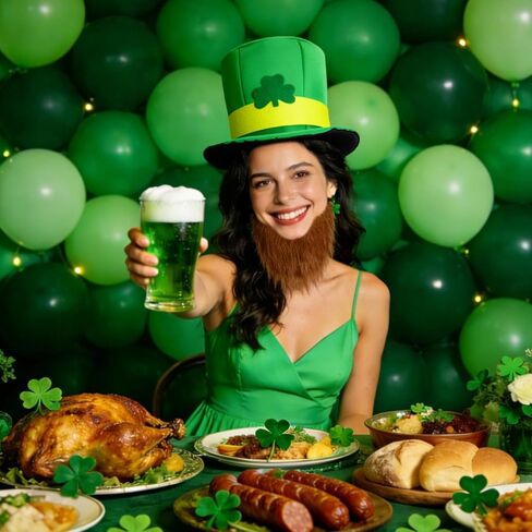Shamrock Green Top Hat for St. Patrick's Day, Velvet Leprechaun Hat for Adults, Clover St Patricks Cap in Saudi Arabia