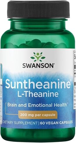 Swanson amino acid potency suntheanine l-theanine 200 ملليغرام 60 كبسولات الخضار in Kuwait