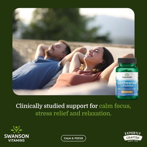 Swanson amino acid potency suntheanine l-theanine 200 ملليغرام 60 كبسولات الخضار in Kuwait